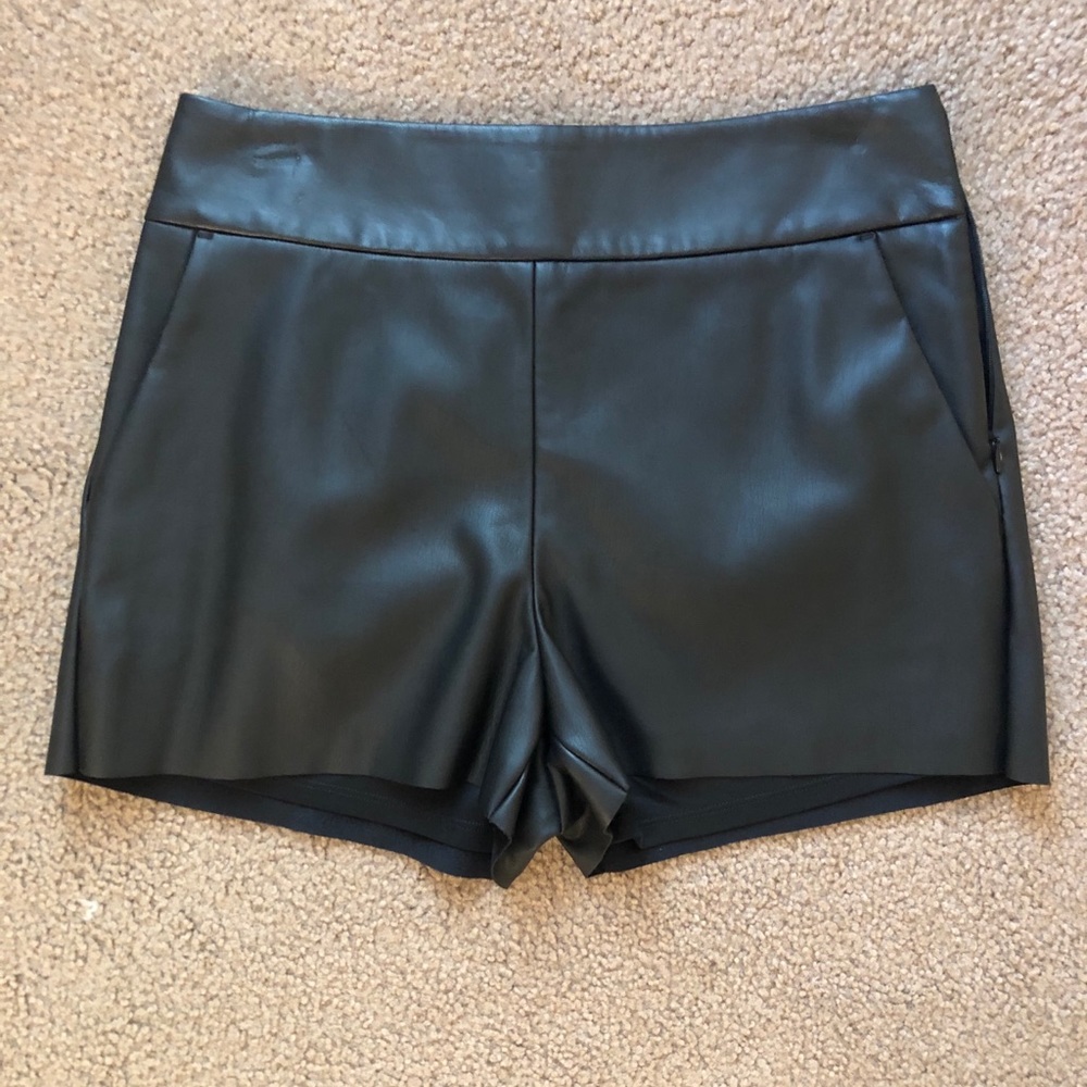 Express High-waisted Leather shorts